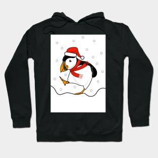 Cute Christmas Puffin In The Snow Hoodie